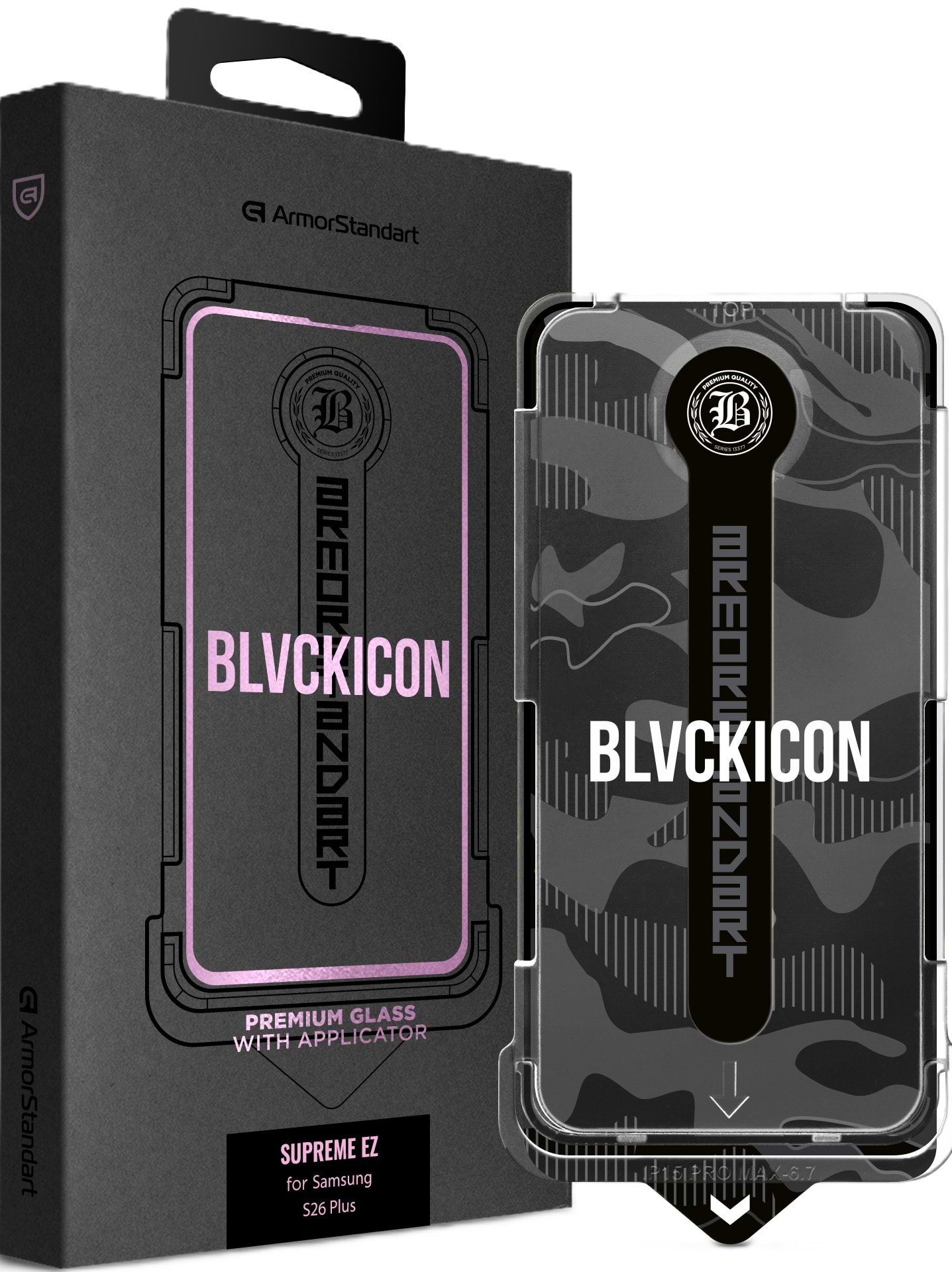 Защитное стекло для смартфона Armorstandart Black Icon Supreme EZ for Samsung S26 Plus (ARM91250)